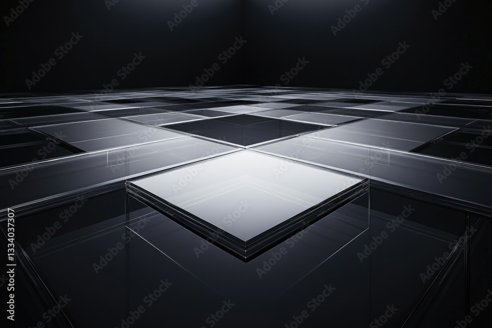 Poster A close-up image of a glass floor with no visible surroundings, perfect for use as a minimalist background or to represent transparency