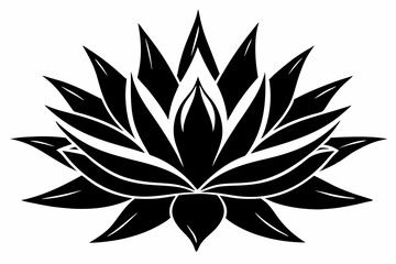 agave wild flower line art silhouette vector illustration