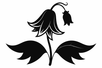 bellflower line art silhouette vector illustration