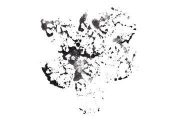 Bright black watercolor or ink stains with watercolor marks on transparent background.