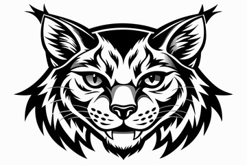 Fototapeta premium bobcat face line art silhouette vector illustration