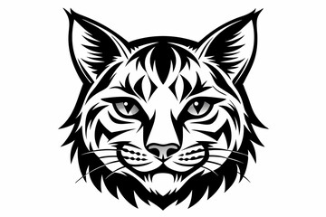 Fototapeta premium bobcat face line art silhouette vector illustration