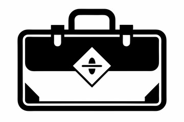 briefcase sign symbol line art silhouette vector illustration