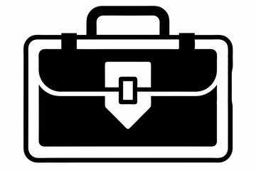 briefcase sign symbol line art silhouette vector illustration