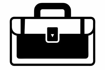 briefcase sign symbol line art silhouette vector illustration