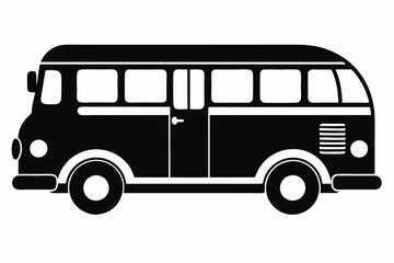 bus icon line art silhouette vector illustration