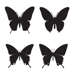 Collection of Black Butterfly Silhouettes – Decorative and Minimalist Vector