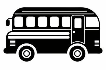 bus icon line art silhouette vector illustration