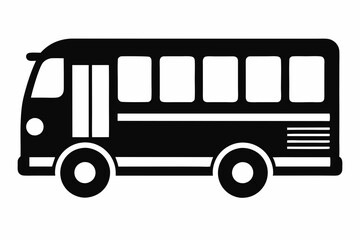 bus icon line art silhouette vector illustration