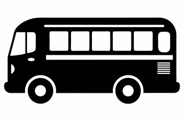 bus icon line art silhouette vector illustration