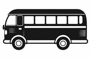 bus icon line art silhouette vector illustration