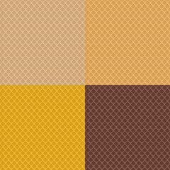Set of Waffles Seamless or Repeating Textures in colors. Chocolate Waffle tile Texture. Print for fabric textile