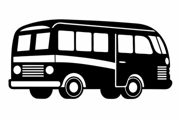 bus icon line art silhouette vector illustration