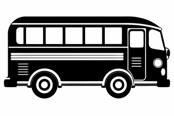 bus icon line art silhouette vector illustration