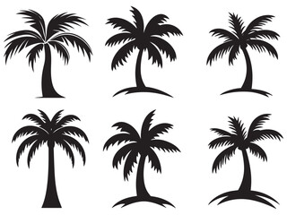 Palm Tree Vector Set Illustration