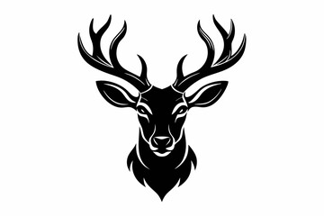 Naklejka premium deer head line art silhouette vector illustration