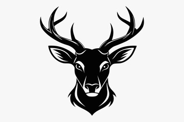 deer head line art silhouette vector illustration