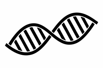 Dna sign symbol line art silhouette vector illustration