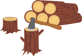 Ilegal Logging Illustration