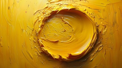 Vibrant yellow paint circle