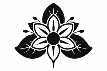 flower icon line art silhouette vector illustration