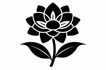 flower icon line art silhouette vector illustration