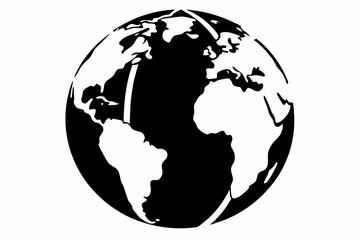 globe line art silhouette vector illustration