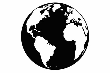 globe line art silhouette vector illustration