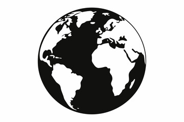 globe line art silhouette vector illustration