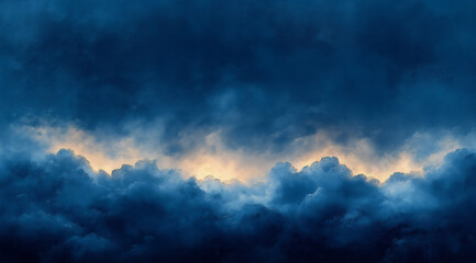 Obraz premium Watercolor dark blue background, dark and moody, atmospheric, dark sky-blue and navy, dark background