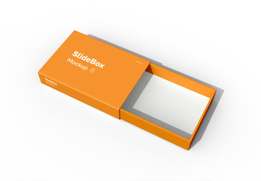 Paper Box with Sliding  Mockup