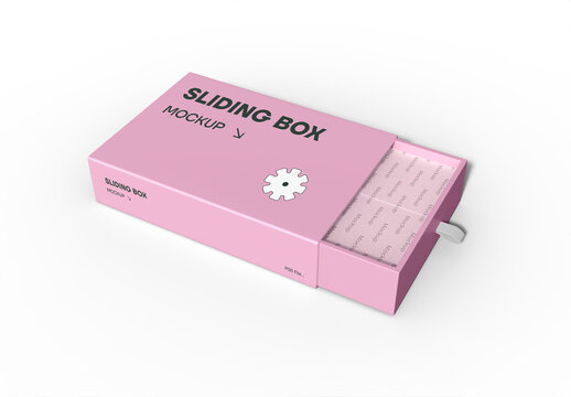 Cardboard Sliding Gift Box Mockup