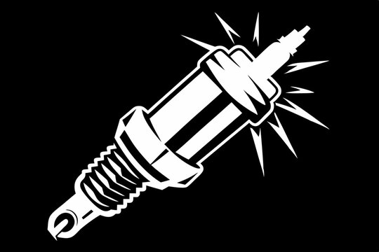 recommend clip art: spark plug line art silhouette vector illustration