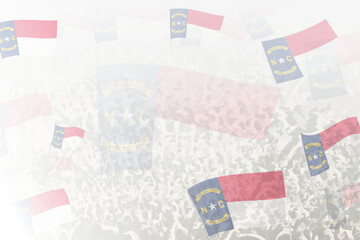 Obraz premium Celebratory Crowd with North Carolina Flags Background