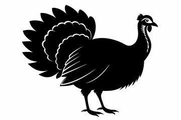 turkey line art silhouette vector illustration