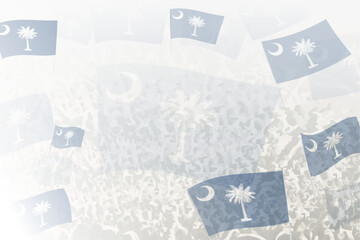 Celebratory Crowd with South Carolina Flags Background
