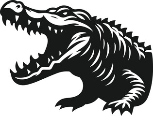 vector image of a angry crocodile roaring