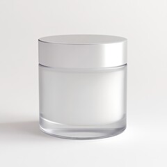 A modern, clear acrylic jar with a frosted lid and a seamless design, offering a contemporary and clean aesthetic.