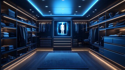 Luxury wardrobe with advanced lighting system high resolution picture