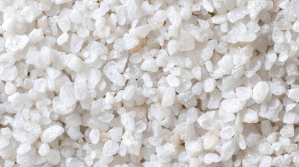 White Crystal Grains: A Close-Up View of Sparkling Texture