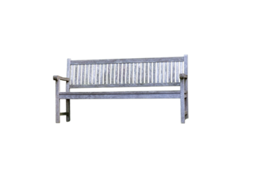 Bench in the park on white background / PNG