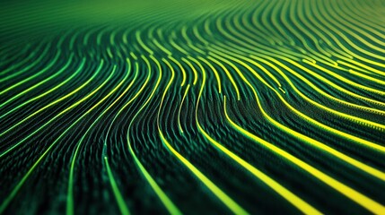Flowing Green and Yellow Waves Abstract Background Texture Design