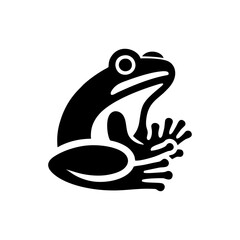 Silhouette of a Frog in Minimalist Design 
