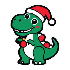 Christmas T-Rex Vector And Illustration