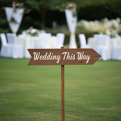 Wedding sign board, wedding this way, wedding reception  