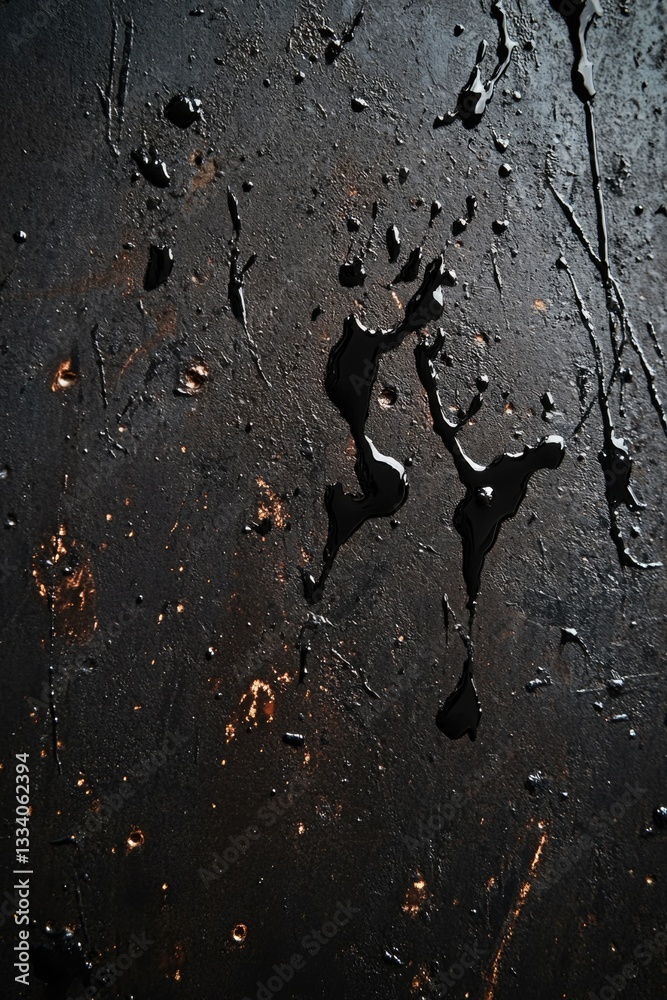 Poster Close-up view of a metal surface with various colors and textures