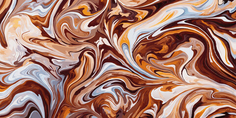 Rich brown and white shades blending seamlessly to form an elegant and sophisticated abstract piece.