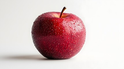 photography of a ripe red apple on a white background