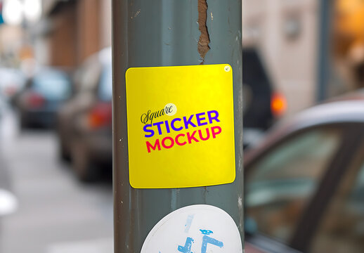 Sticker Mockup Paper Template Texture Street Urban with AI Generate