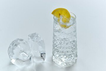 fresh gin and tonic cocktail with ice